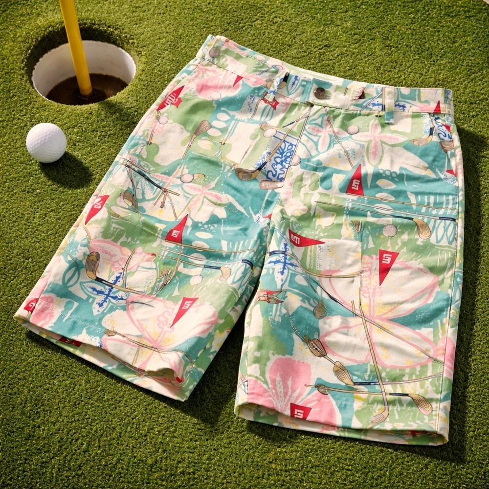 Loudmouth Golf Shorts Men's Size 33 Multicolor Golf Print